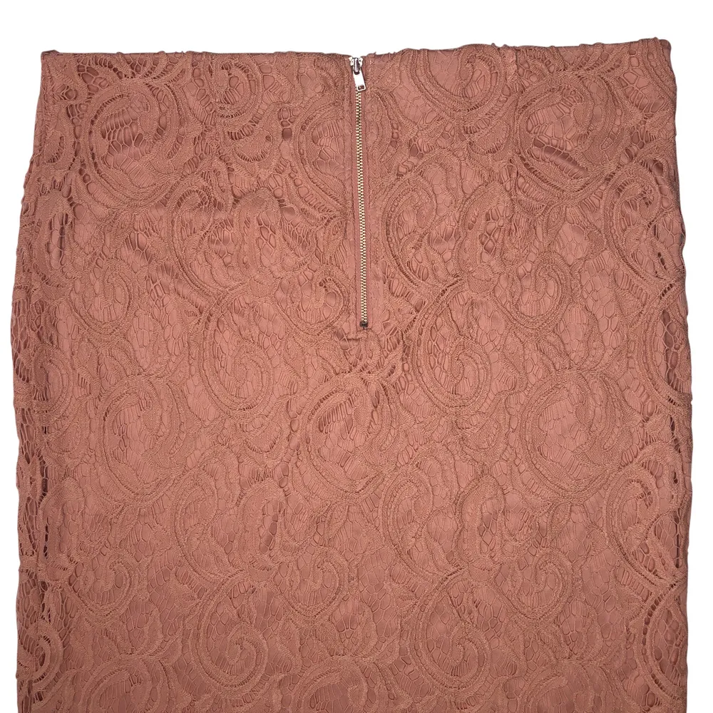 Warm Blush Lace Pencil Skirt - Size Large - Image 4