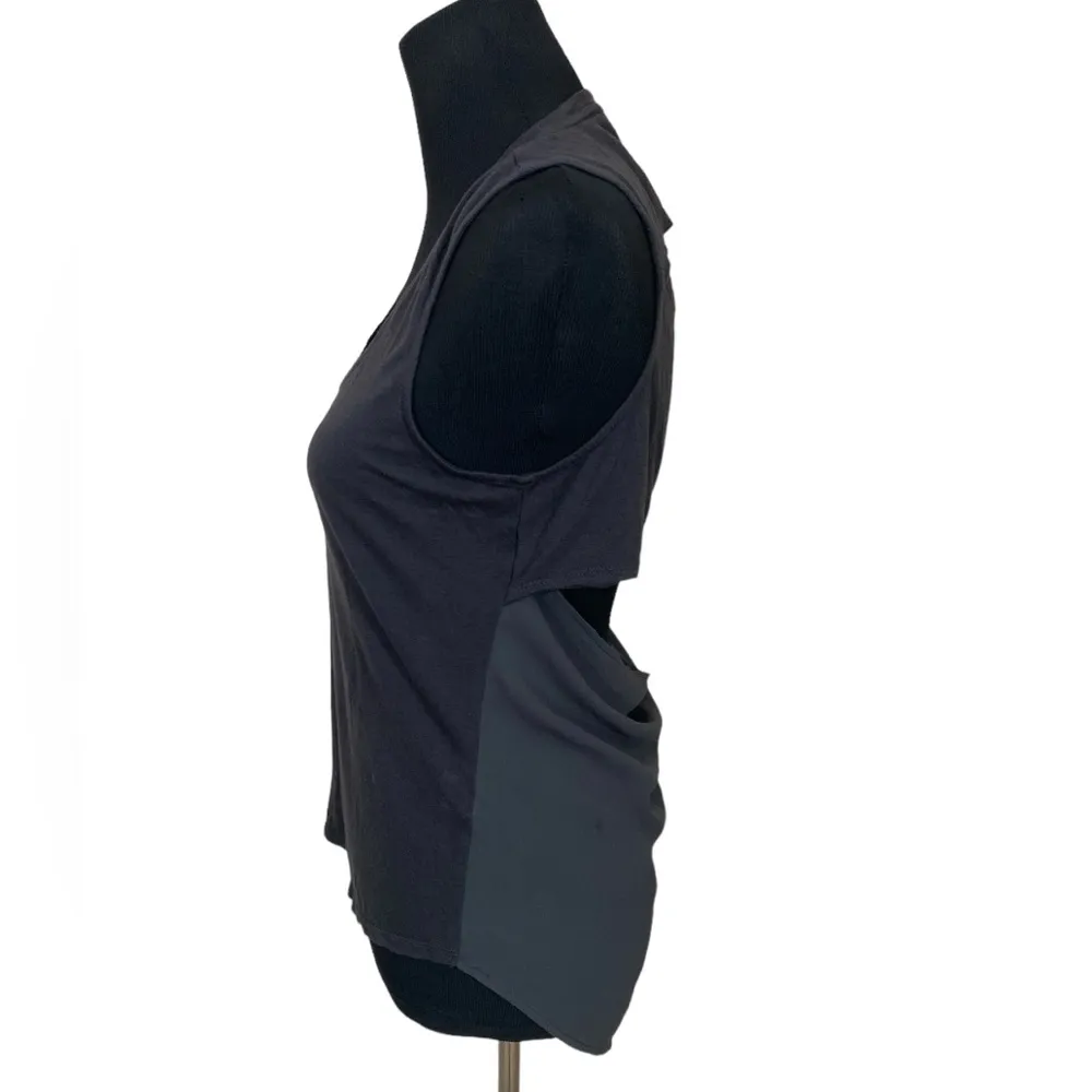 Linen blend Open Back tank top Black - Image 5