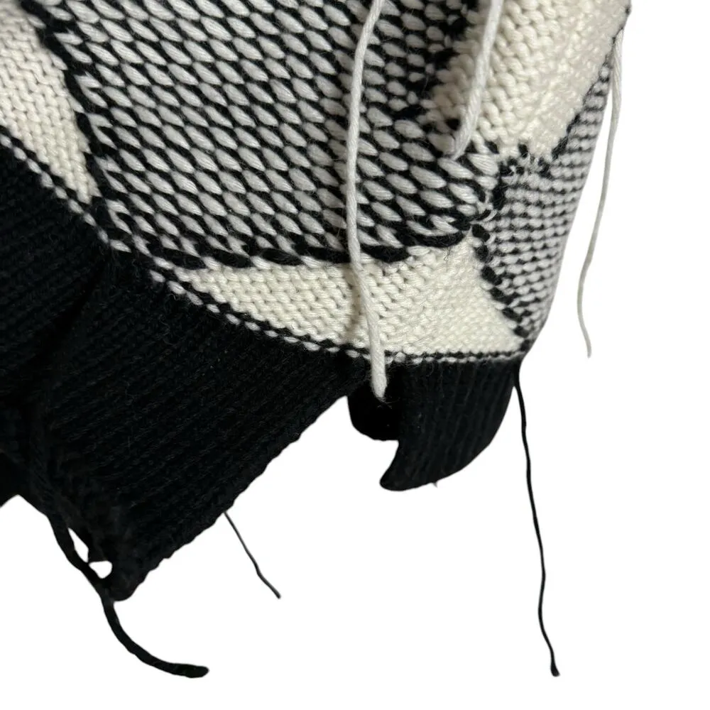 Stella McCartney Arrow Intarsia Black White Oversized Wool Pullover Sweater S - Image 10