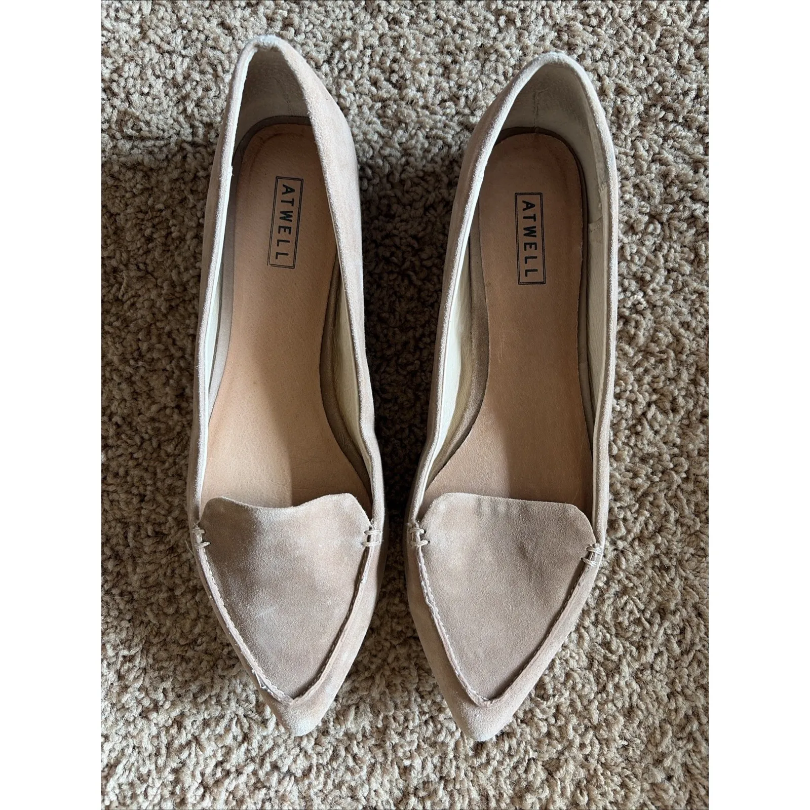 Atwell Brown Tan Suede Leather Pointed Toe Slip On Flats Shoes Womens 8.5M Size 8.5 - Image 3