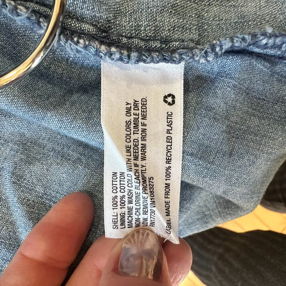 UNIVERSAL THREAD Western Denim Pearl Button Jean Shirt Size XS - Image 8