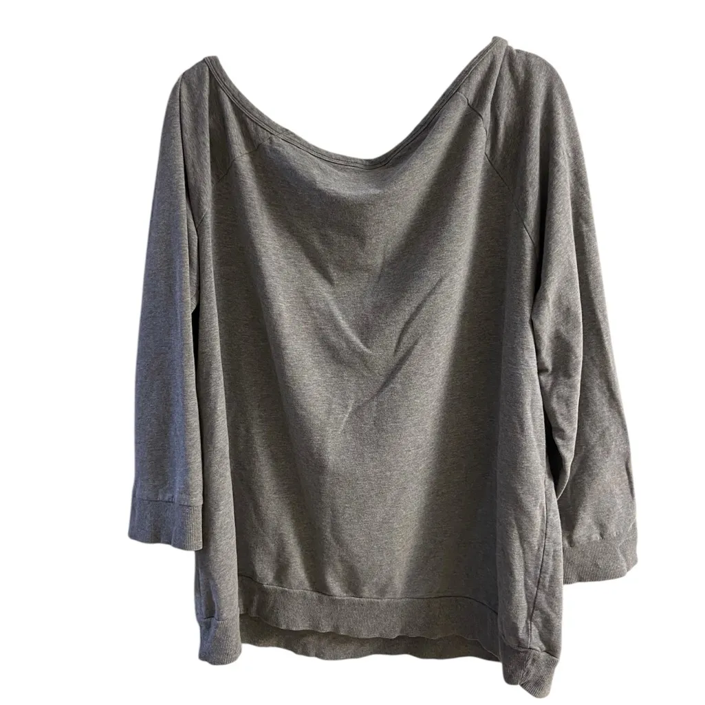 Torrid grey off shoulder sweatshirt rainbow skull 2X - Image 5