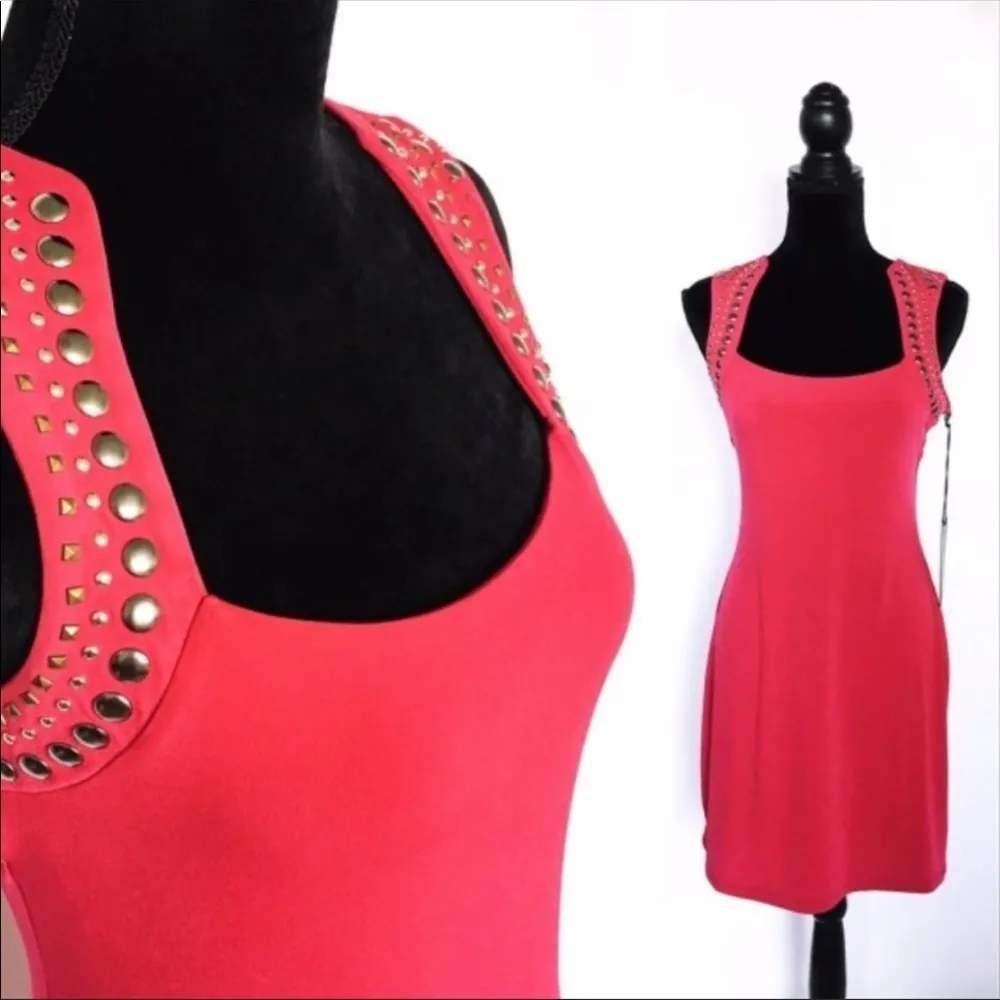 Rock & Republic Fuchsia Pink Studded Bodycon Dress | Size Medium - Image 2