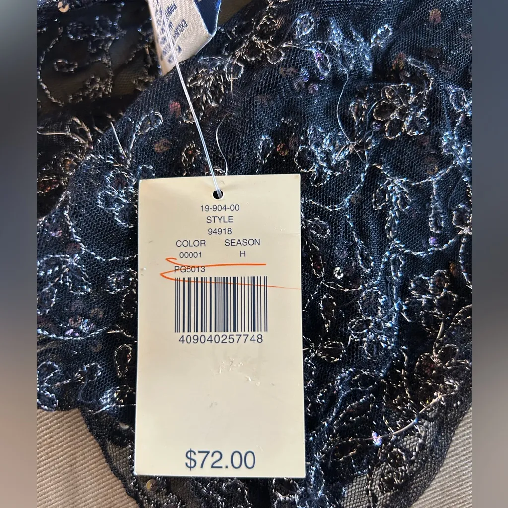 Lord & Taylor black nylon sequin scarf - Image 8