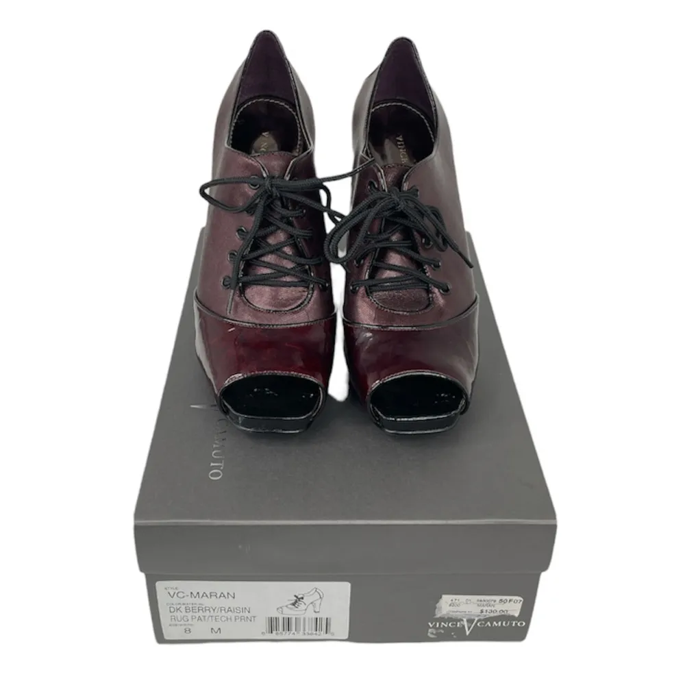 Vince Camuto Lace Up Ankle Boots, Dark Berry, 8 - Image 5