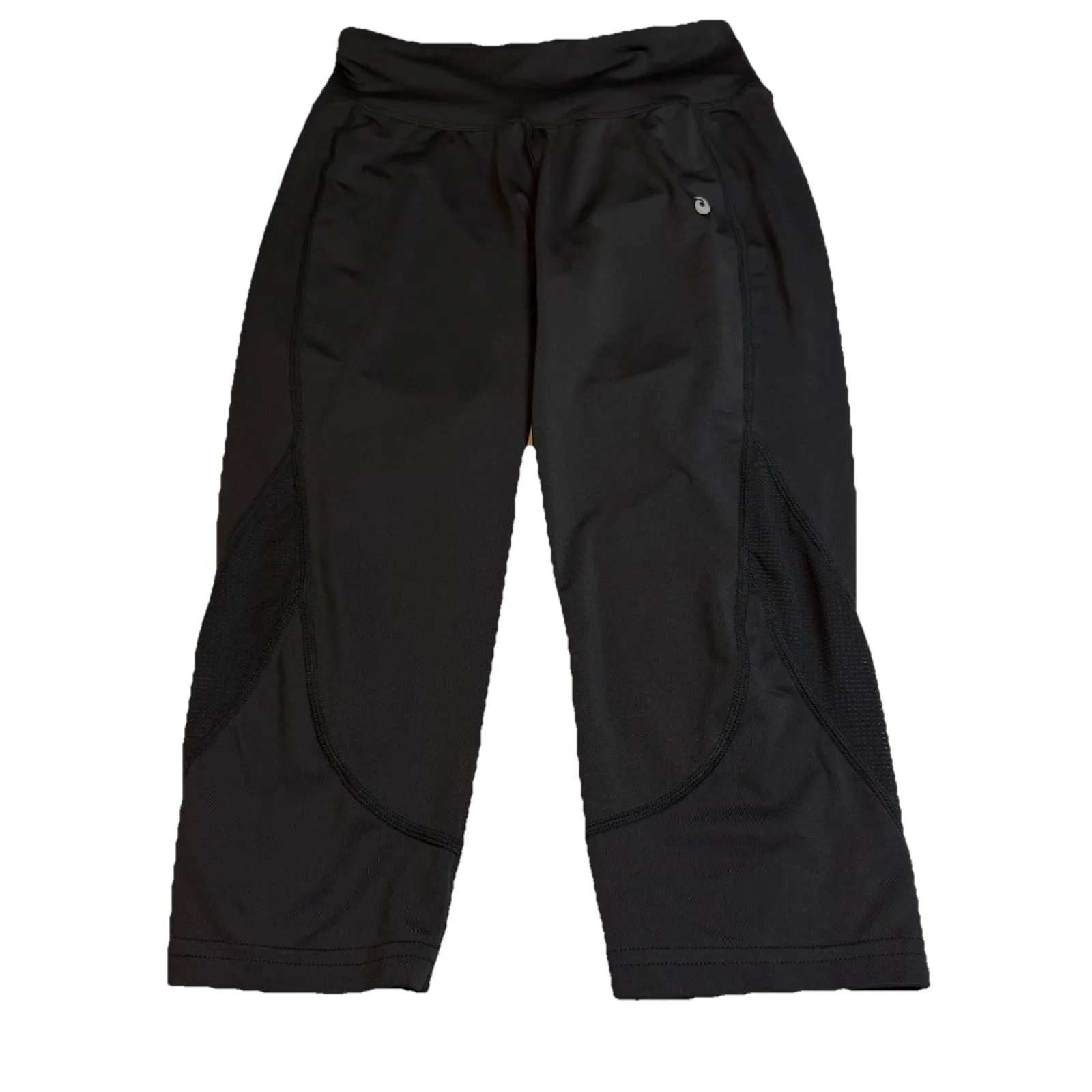 Asics Women's Black Road Capri Athletic Athleisure Fitted Workout  Leggings XS # - Image 2