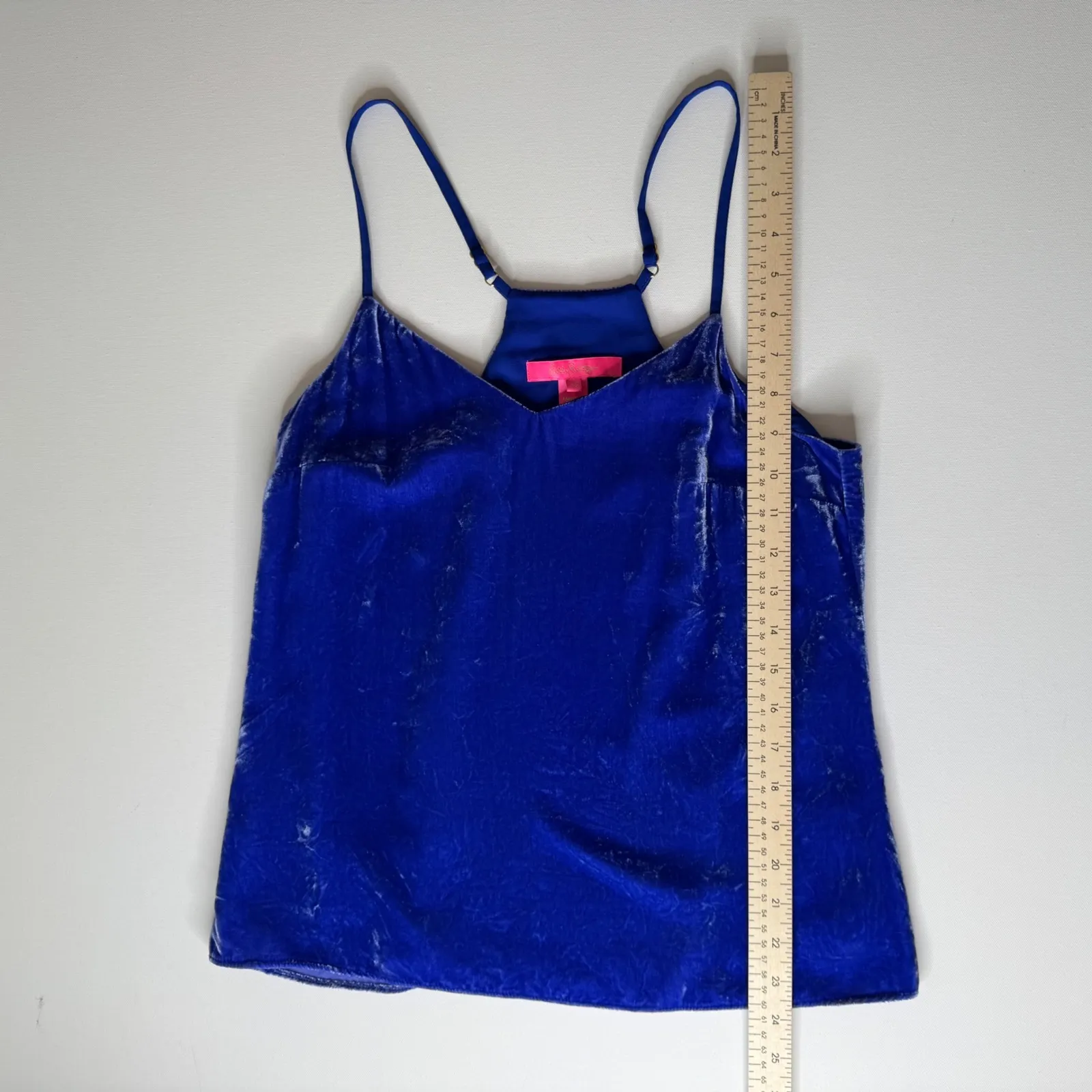 Lilly Pulitzer Dusk Velvet Tank Top in Beckon Blue Size XS Silk Blend Party Soft - Image 8