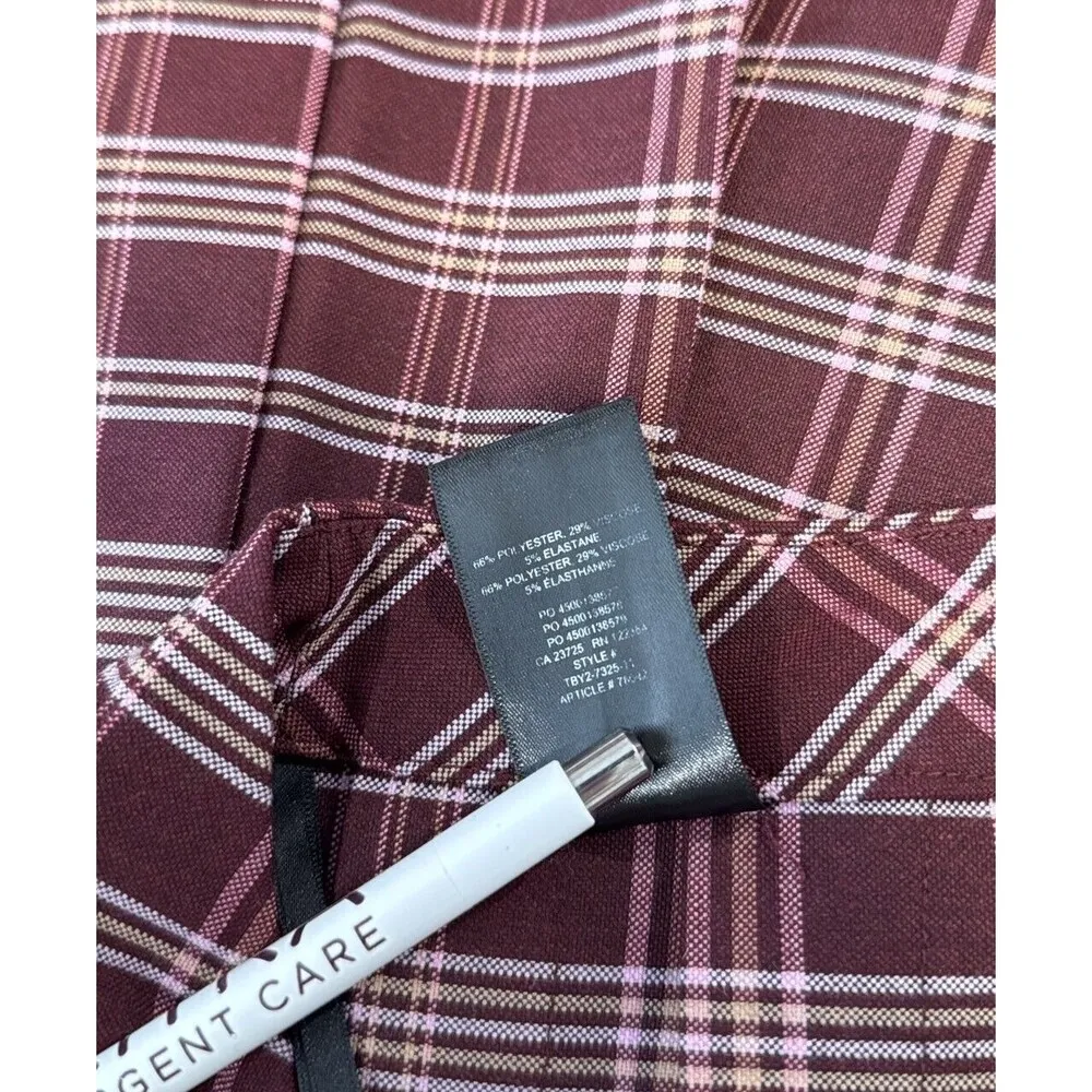 Aritzia Sunday Best Womens Skirt Red Mini Box Pleat Plaid Academia Grunge Size 2 - Image 9