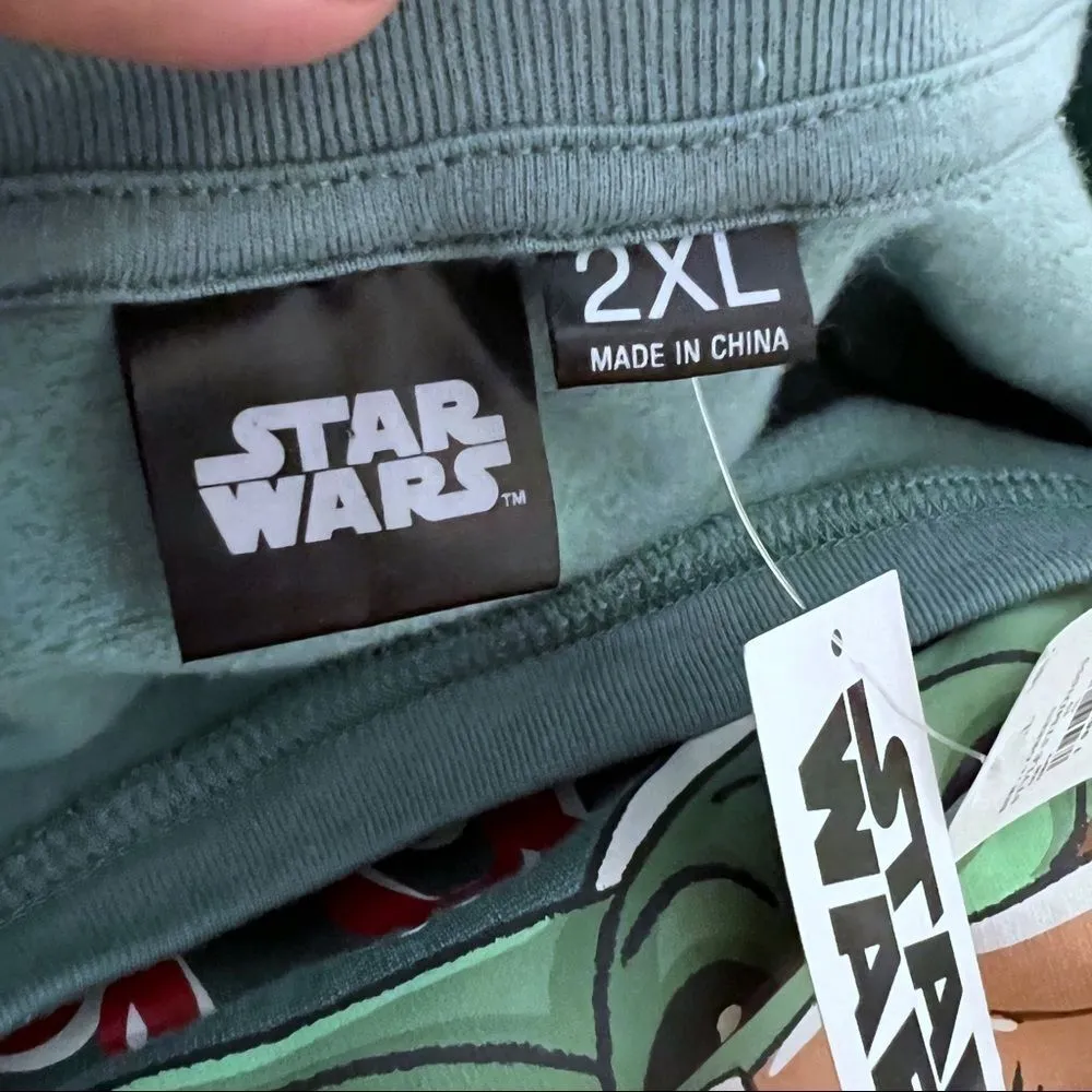 Star Wars Christmas Baby Yoda Holiday Ugly Sweater Galaxy's Greetings Green 2X - Image 8