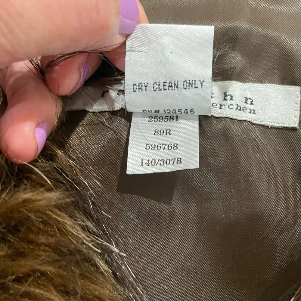 Shaggy faux fur vest animal print ski resort snow Brown Size M - Image 7