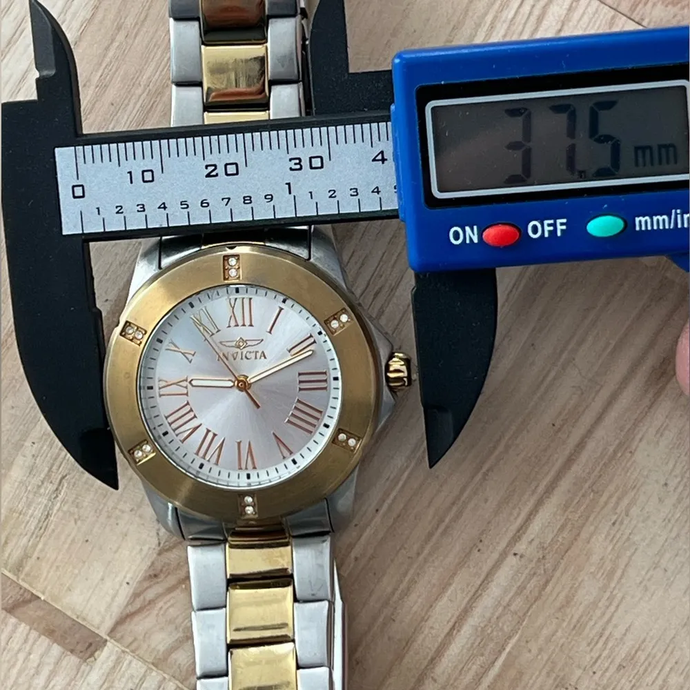 Invicta Angel Ladies Watch Crystal Embellishments Two-Tone Bracelet Round Dial - Image 10