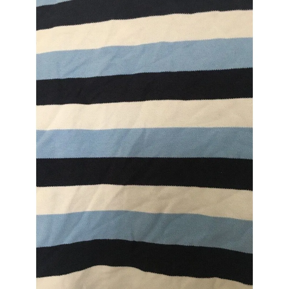 Ralph Lauren Women's Juniors Blue Striped Short Sleeve Polo Shirt Large - Image 9