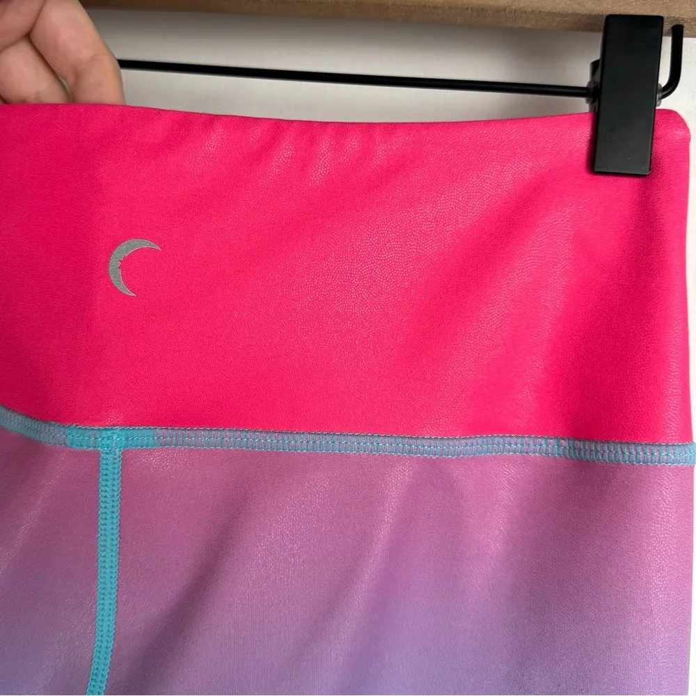 ZYIA Firecracker Light n Tight High Rise Leggings Sz 6-8 Ombre Pink Blue - Image 15