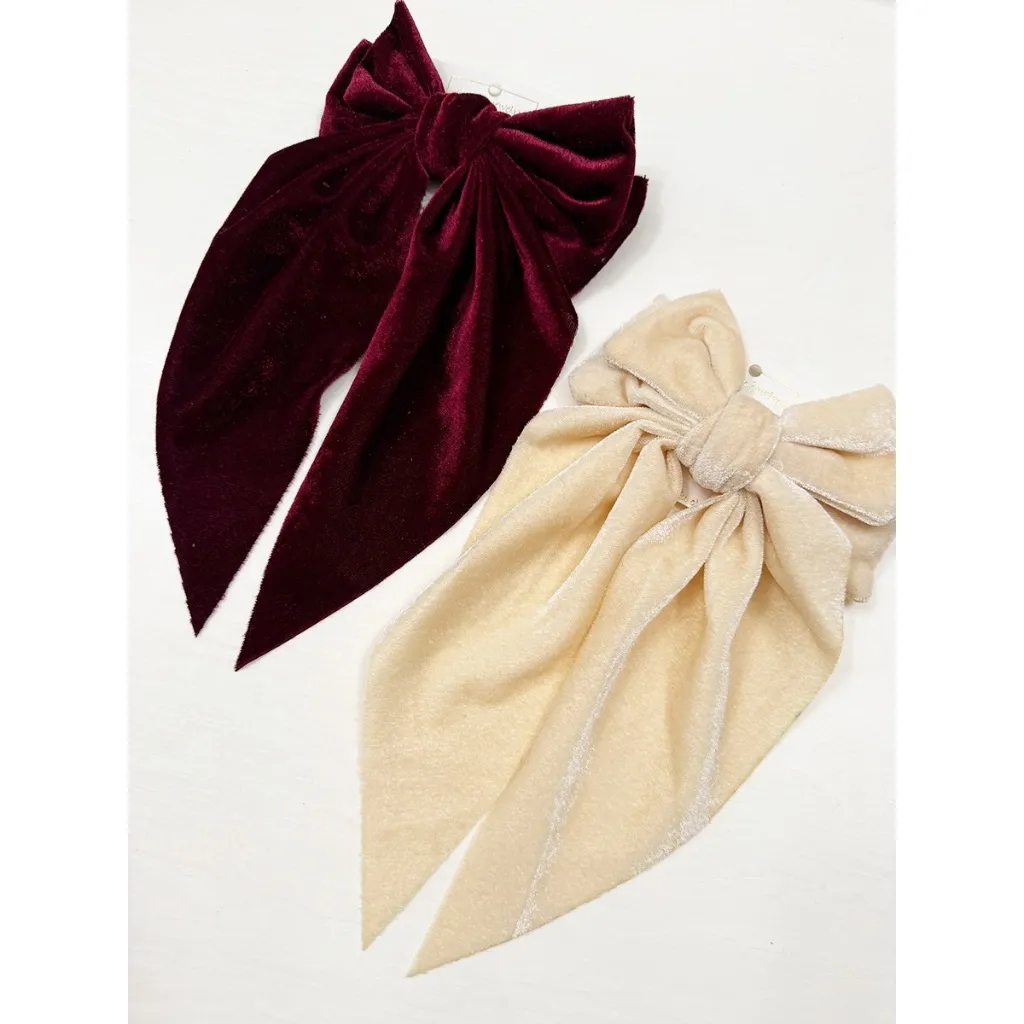 Coquette Large Velvet Ribbon Clip On Bows - Image 2