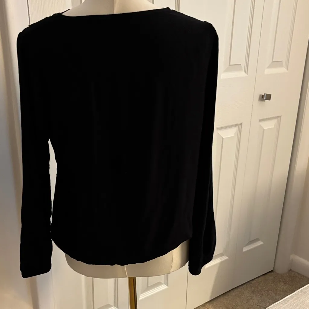 Express Black Lace Neckline Blouse – Size Medium - Image 3
