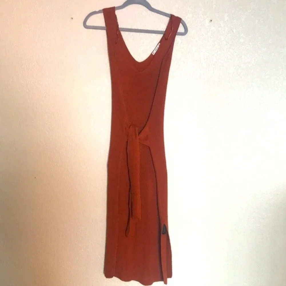 Zara Rust Color Knit MIDI Dress - Image 2