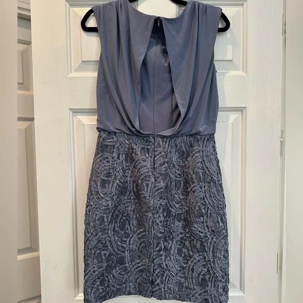 Mini Gray Lace Dress Party Cocktail Size 4 - Image 4