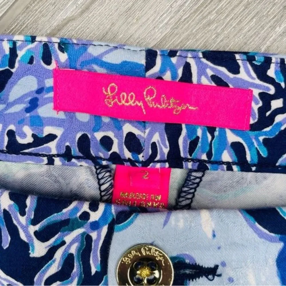 Lilly Pulitzer Kelly coral reef Skinny Ankle Pants tropical beach summer size 2 - Image 3