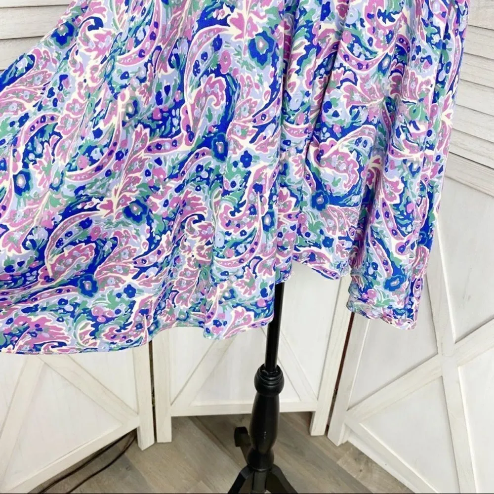 Matilda Jane In The Maze Floral Paisley Flutter Sleeve Tunic Top Blue Pink Small - Image 8