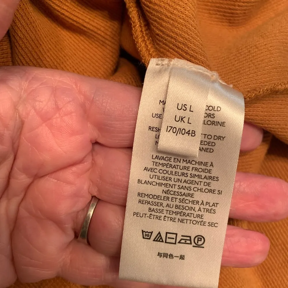 By Anthropologie Annette Orange/Yellow Floral Print Waffle Knit Top Blouse Sz L - Image 10