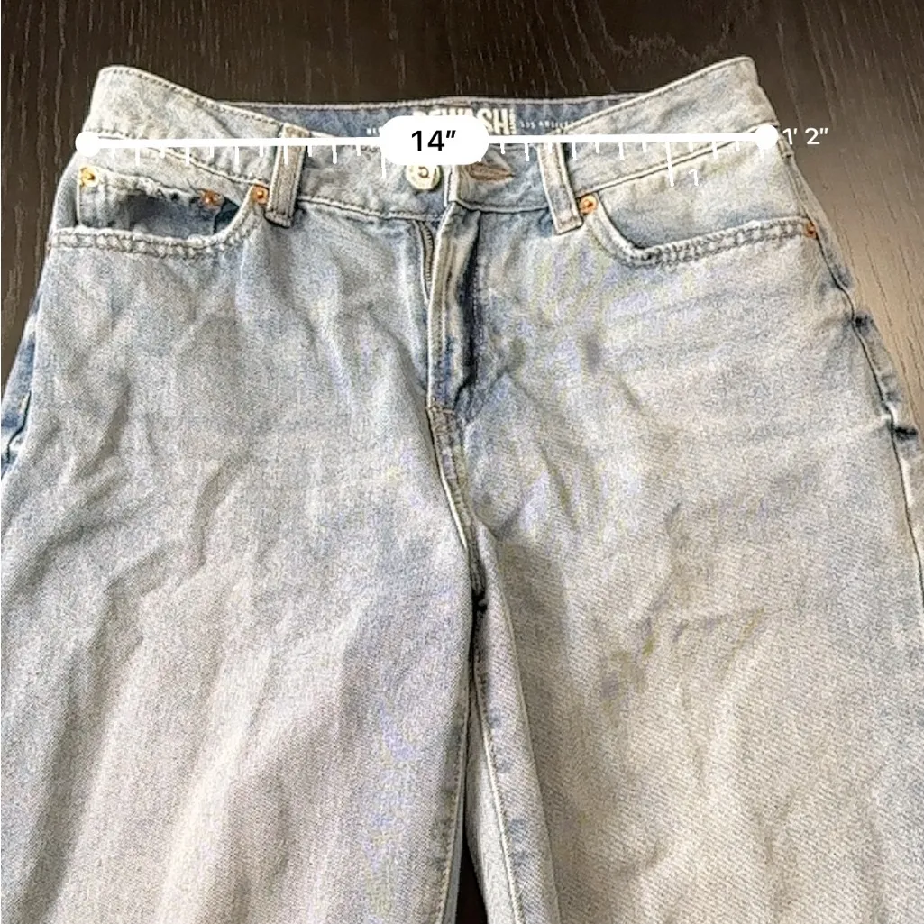 Rewash Distressed Light Blue/Greyish Cropped Mom Jeans 3/26 - Image 3