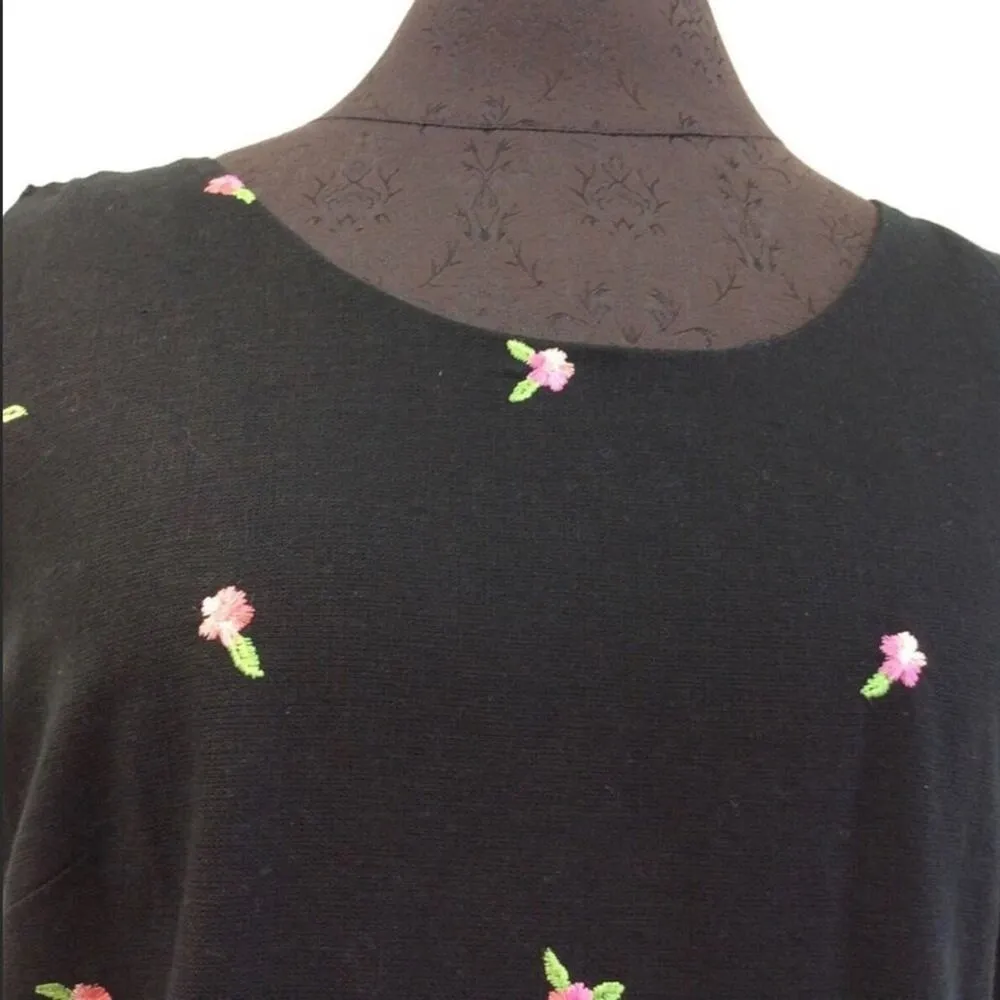 Vintage Designer Linen Blend Dress Black Size 12 - Image 6