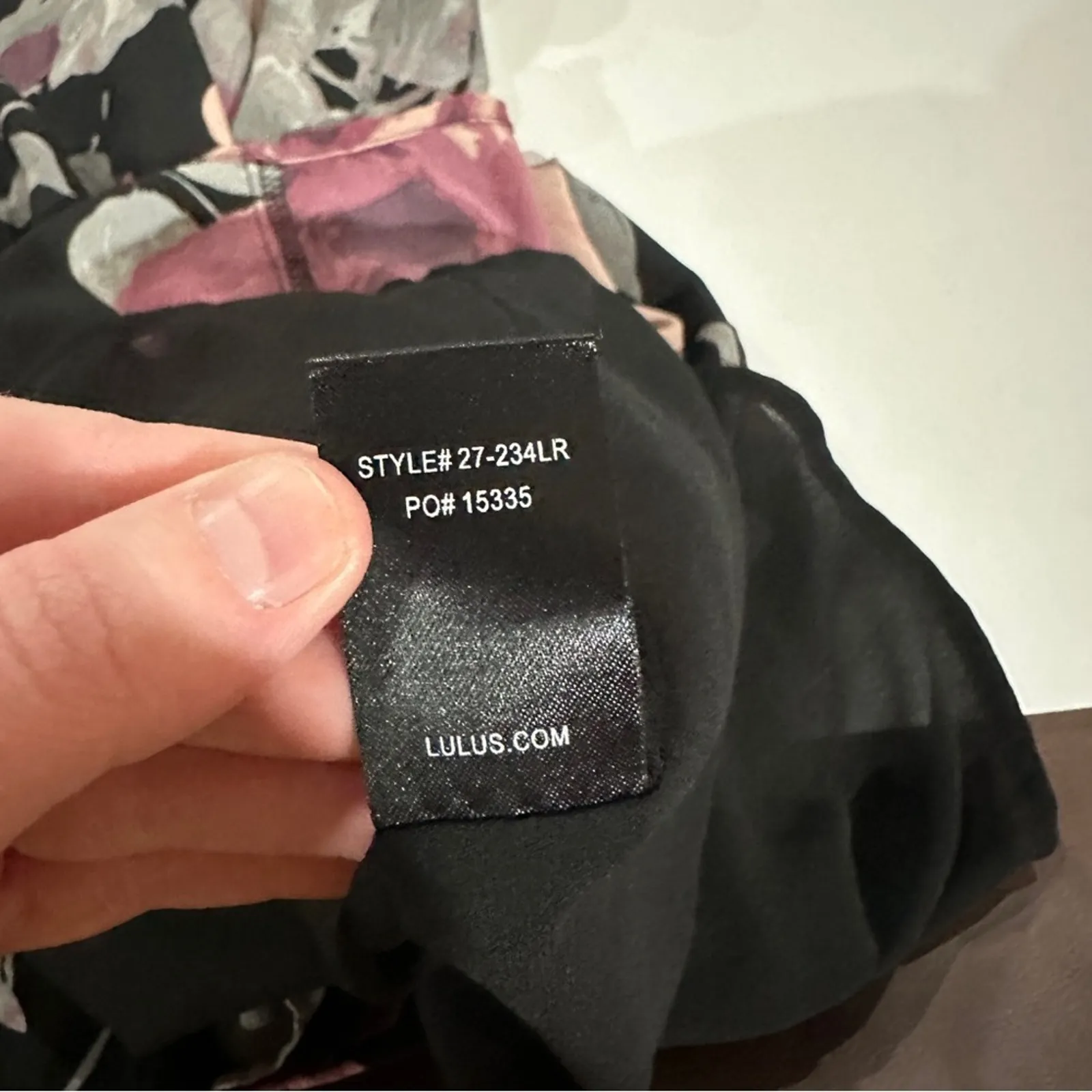 Lulus What’s Bloomin Bell Sleeve‎ Black, Pink & Gray Floral Romper Size S - Image 11