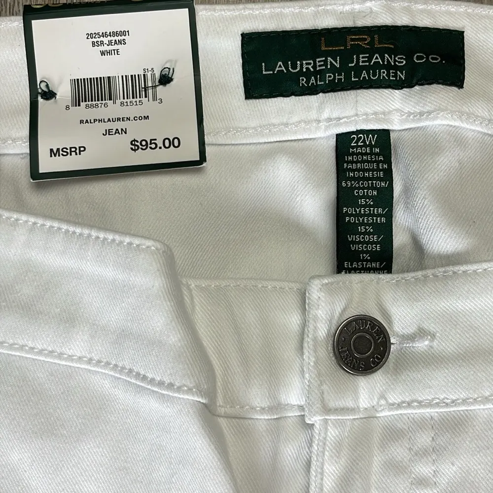Lauren Ralph Lauren Modern Curvy Straight Leg Slimming Jeans Size 22W White - Image 12