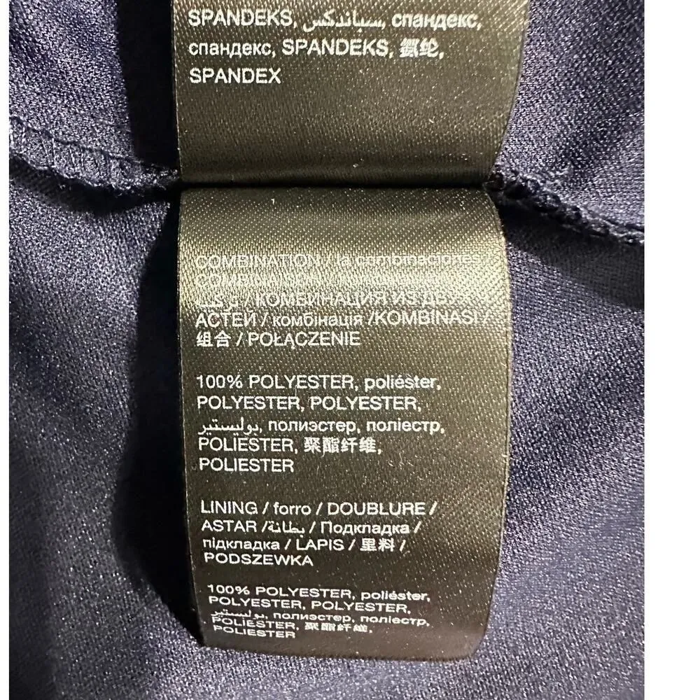 Bebe Halter Neck Lace-Up Back Lace Trumpet Gown Women's Plus 16 Navy Blue - Image 9