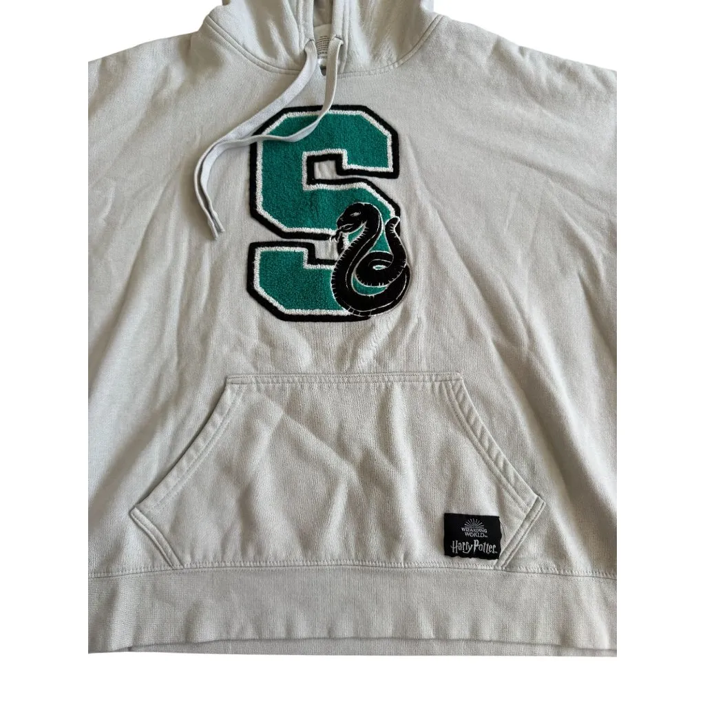 WIZARDING WORLD OF HARRY POTTER Slytherin Hoodie Sweatshirt Size Large Gray - Image 3