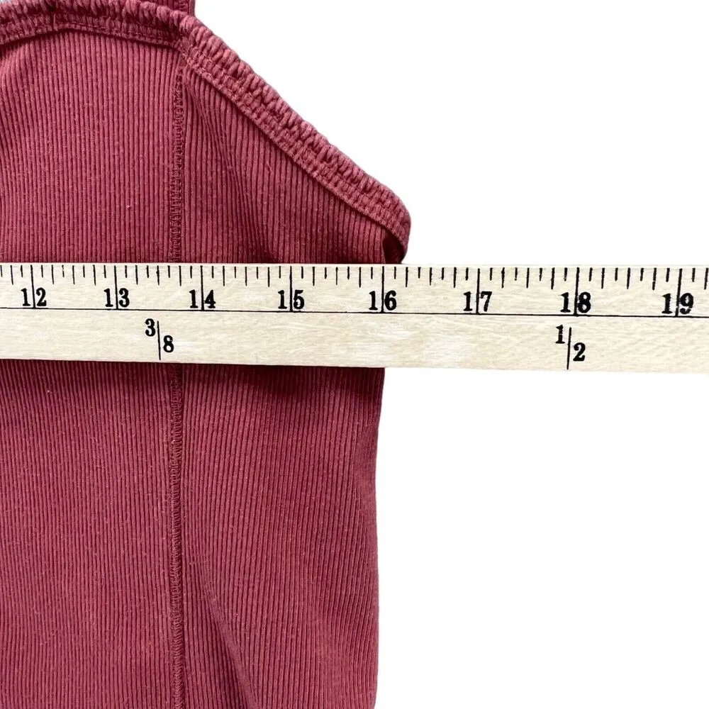 Abercrombie Fitch Y2K Crop Top Womens XL Pink Button Square Neck Ribbed Tank - Image 6