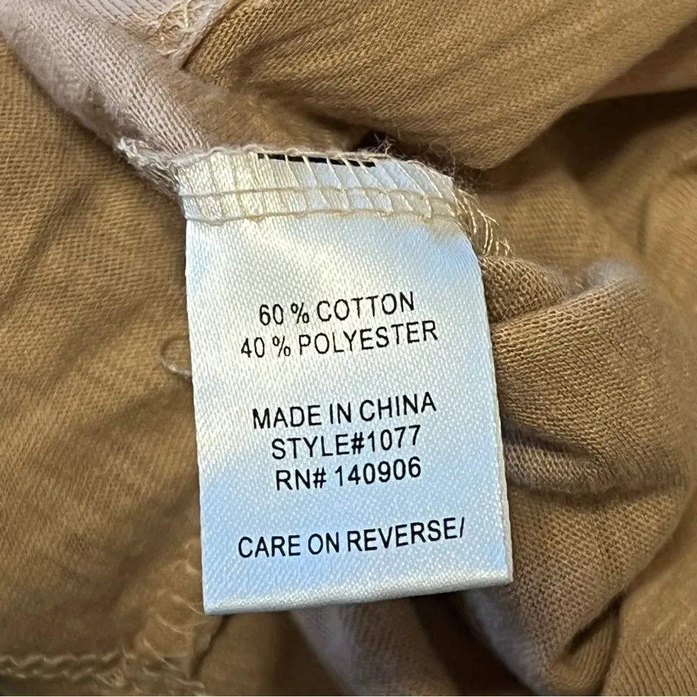 Urban Diction layering Vneck Cafe au Lait Tshirt, short sleeves, size M Tan Size M - Image 10