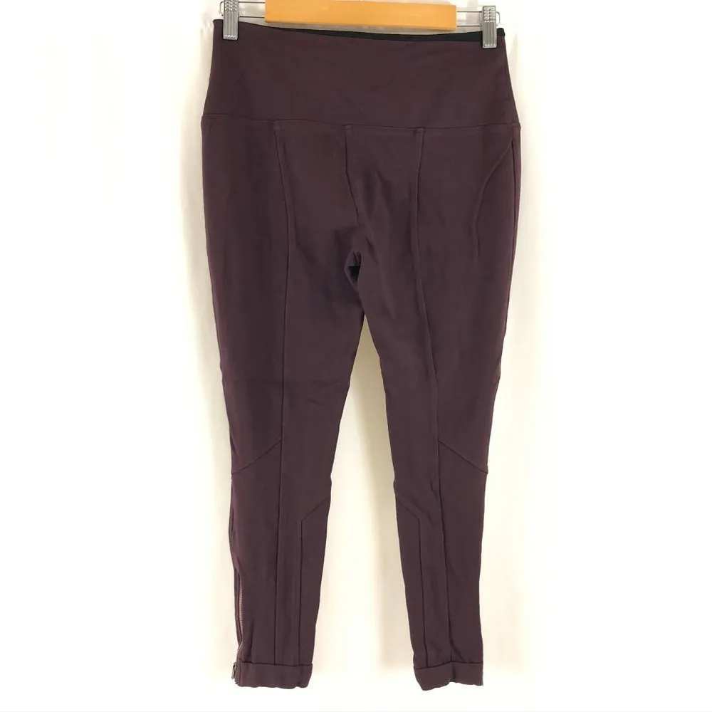 Lysse Women Leggings Zip Ankle High Waist Burgundy - Image 2