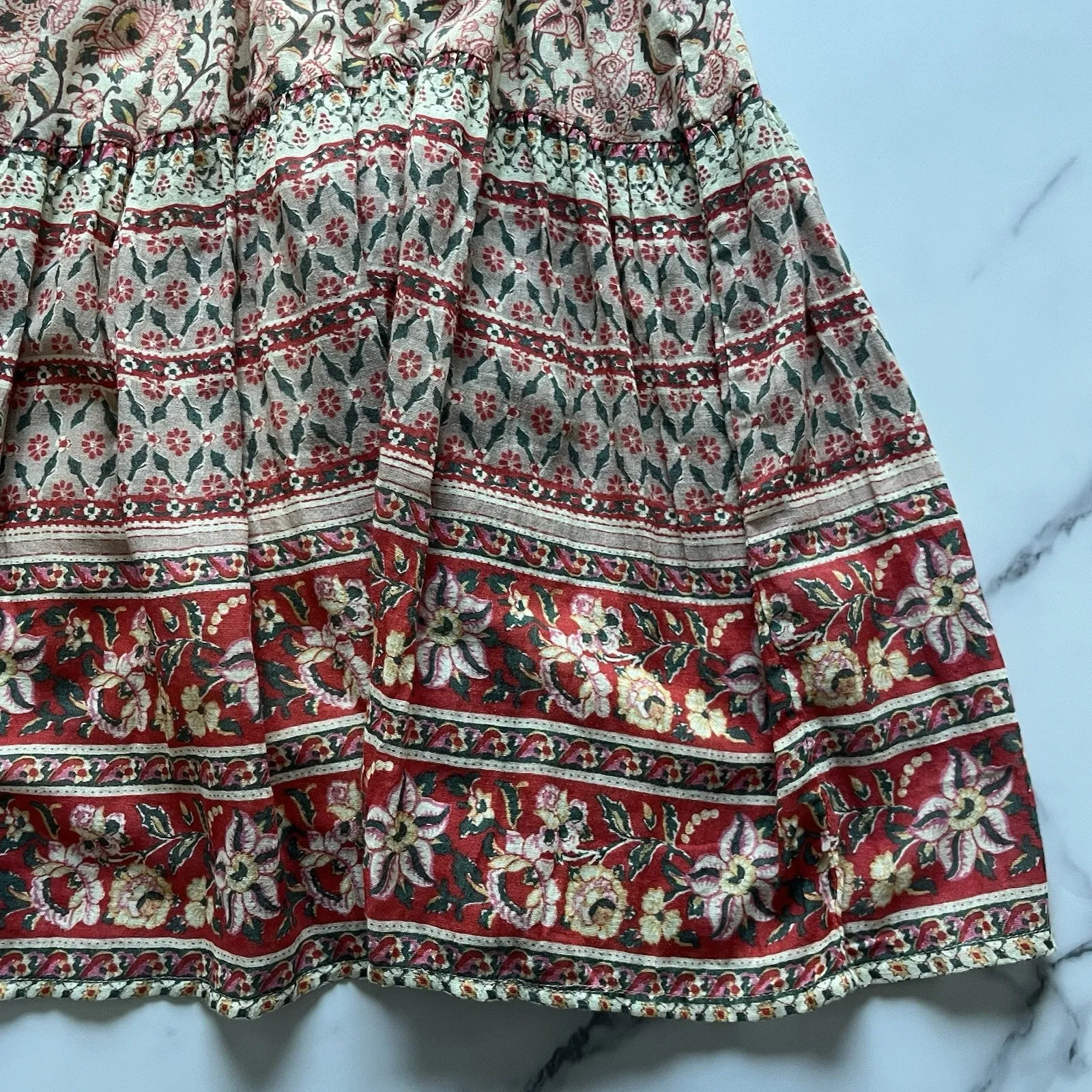 Sundance Fields of Beauty Floral Boho Tiered Peasant Dress Petit XS Romantic - Image 8