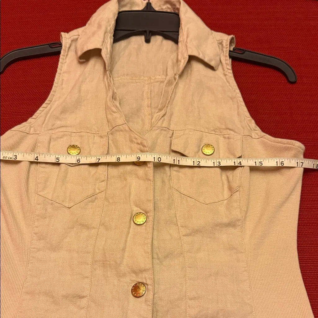 Guess Cream Sleeveless Button-Down Dress - Image 4