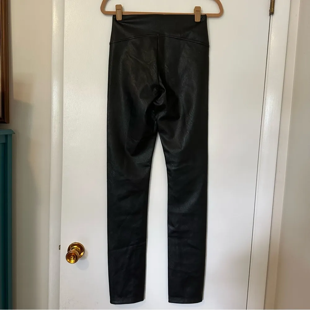 SPANX Vegan Leather Front Slit High Rise Legging Pants Tall Womens Small New - Image 5