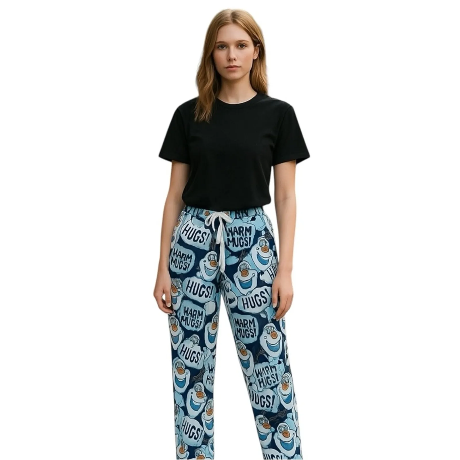 Disney Frozen Olaf Fleece Pajama Pants Women’s Small Blue Cozy Sleepwear - Image 10