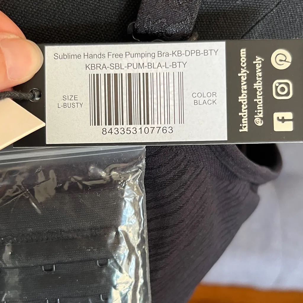 NWT Kindred Bravely Sublime hands free Nursing/Pumping Bra Size L Busty Black Size L - Image 7