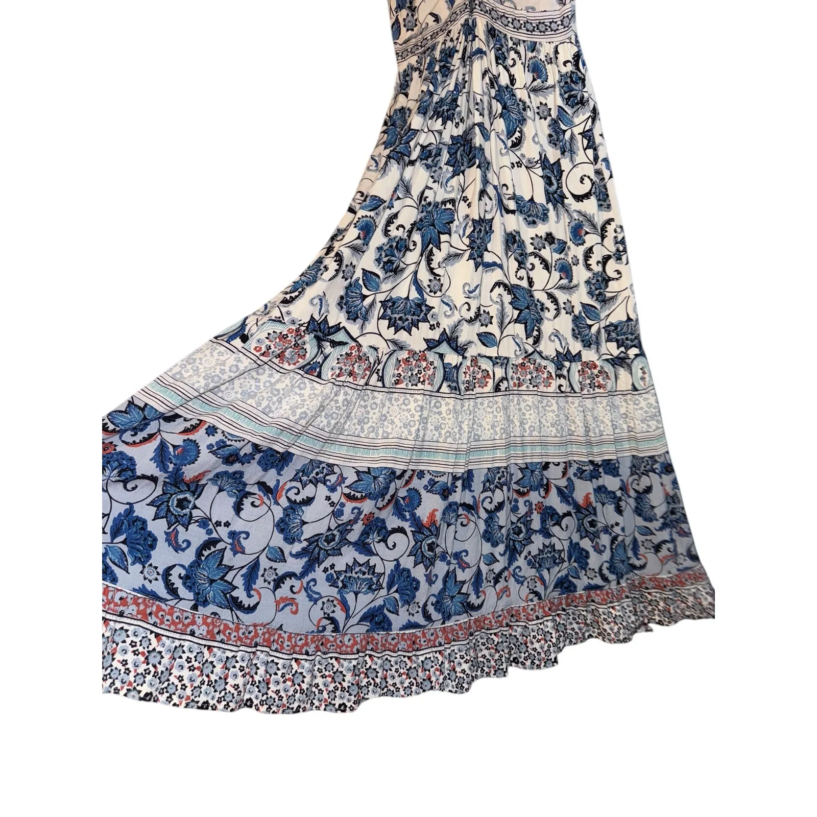 Angie Floral Maxi Dress Women's Size Medium Hippie Boho Cutout Cottage Vacation - Image 2