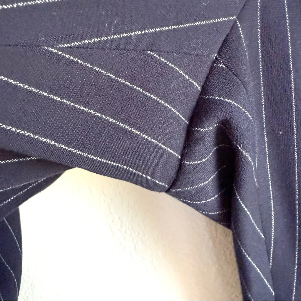 Ann Taylor Womens Pants Navy Blue Devon Fit Pinstripe Career Slacks Size 12 - Image 7