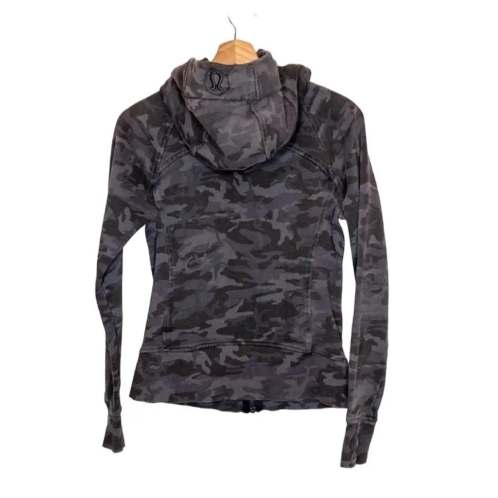 Lululemon Scuba Hoodie *Light Cotton Fleece Incognito Camo Multi Grey size 8 - Image 7
