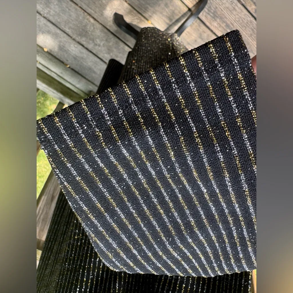 BOLD elements Metallic Striped Long Sleeve Dress - Image 7