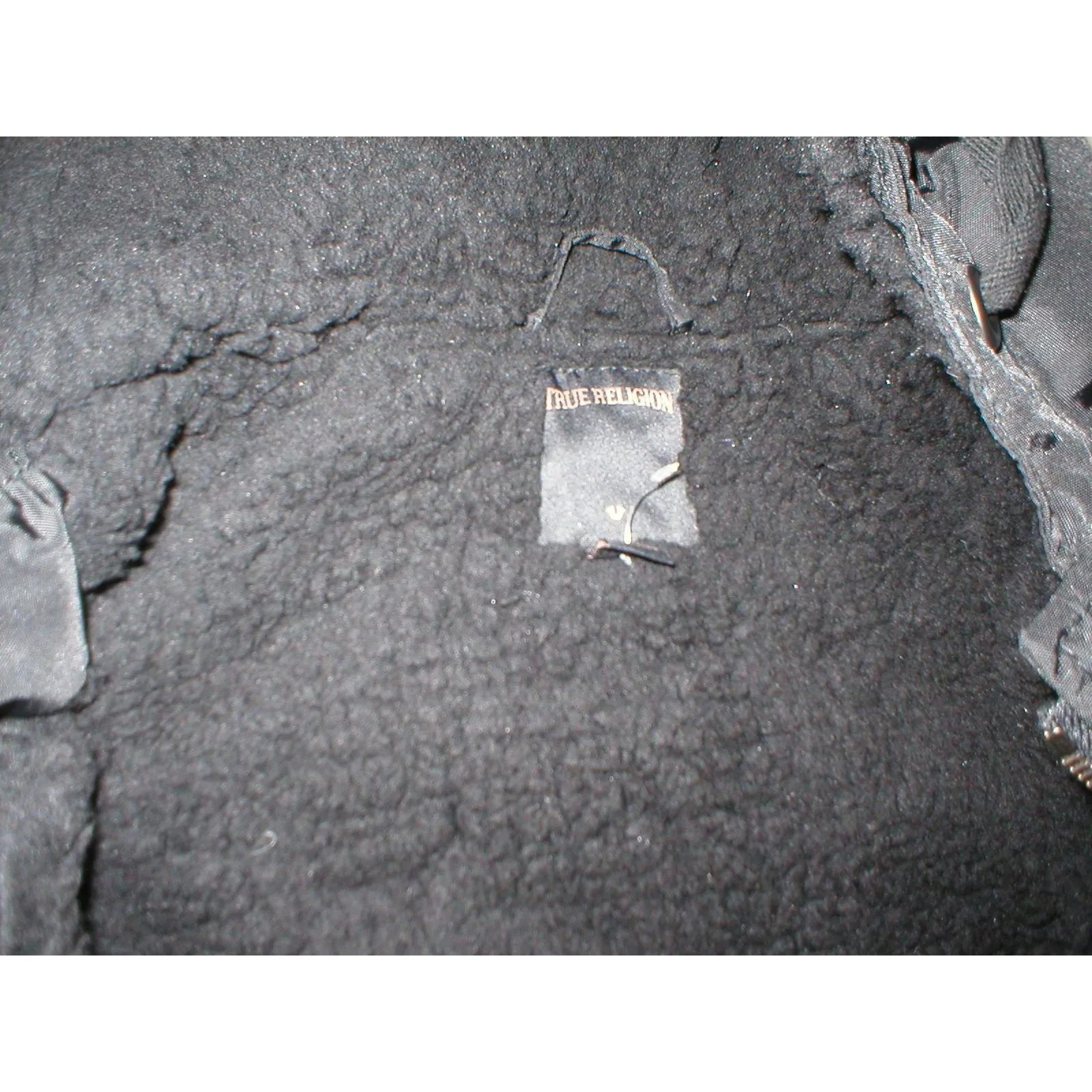 New NWT Womens $348 Parka Sherpa Designer True Religion Jeans Black S Hood Coat - Image 9