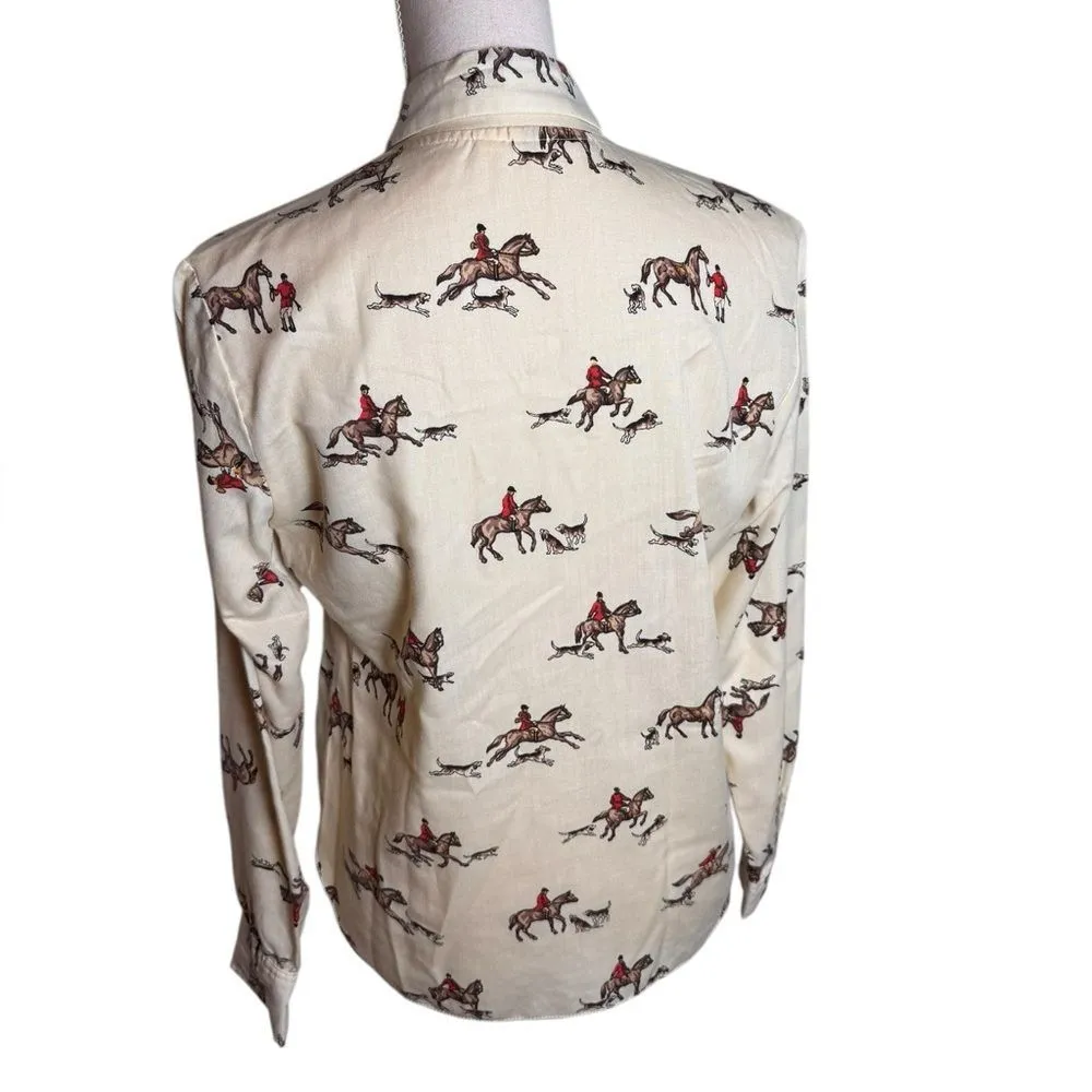 Vintage Foxwood Riding Attire Equestrian Horse Button Down Blouse 36 - Image 3