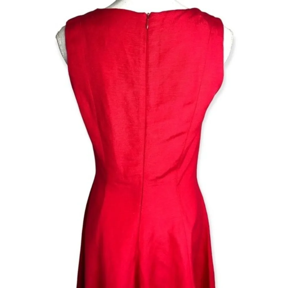Grace Dresses Linen Blend Knee Length Fit & Flare Tank Dress Red Size 4 - Image 5