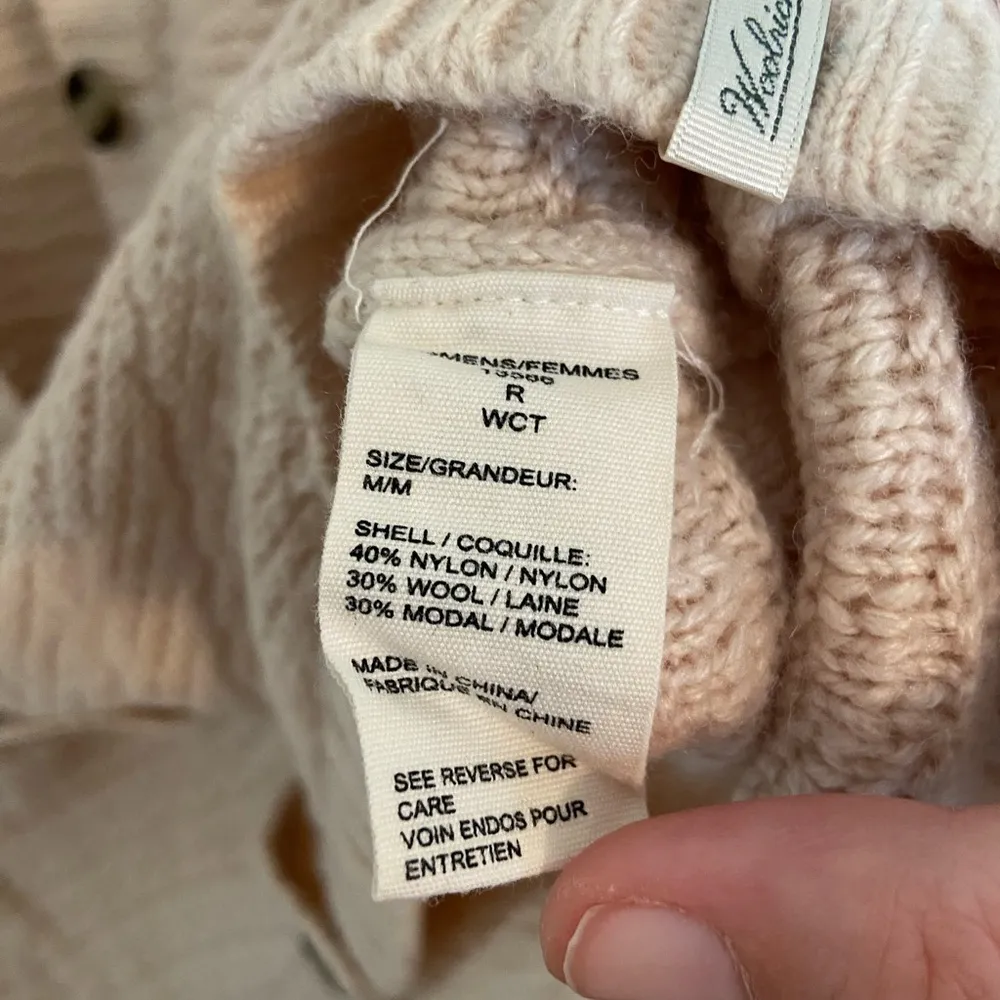 WOOLRICH Oatmeal Wool Blend Chunky Knit Sweater - Image 5