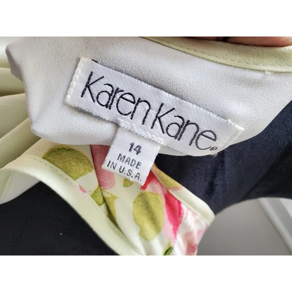 Vintage Karen Kane Floral Polyester Sleeveless Scoop Neck Long Maxi Dress 14 - Image 8