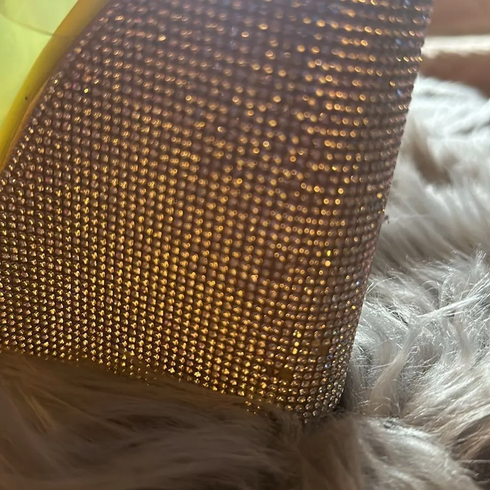 Chase + Chloe rhinestone platforms. Neon yellow and clear. Size 7.5 - Image 8