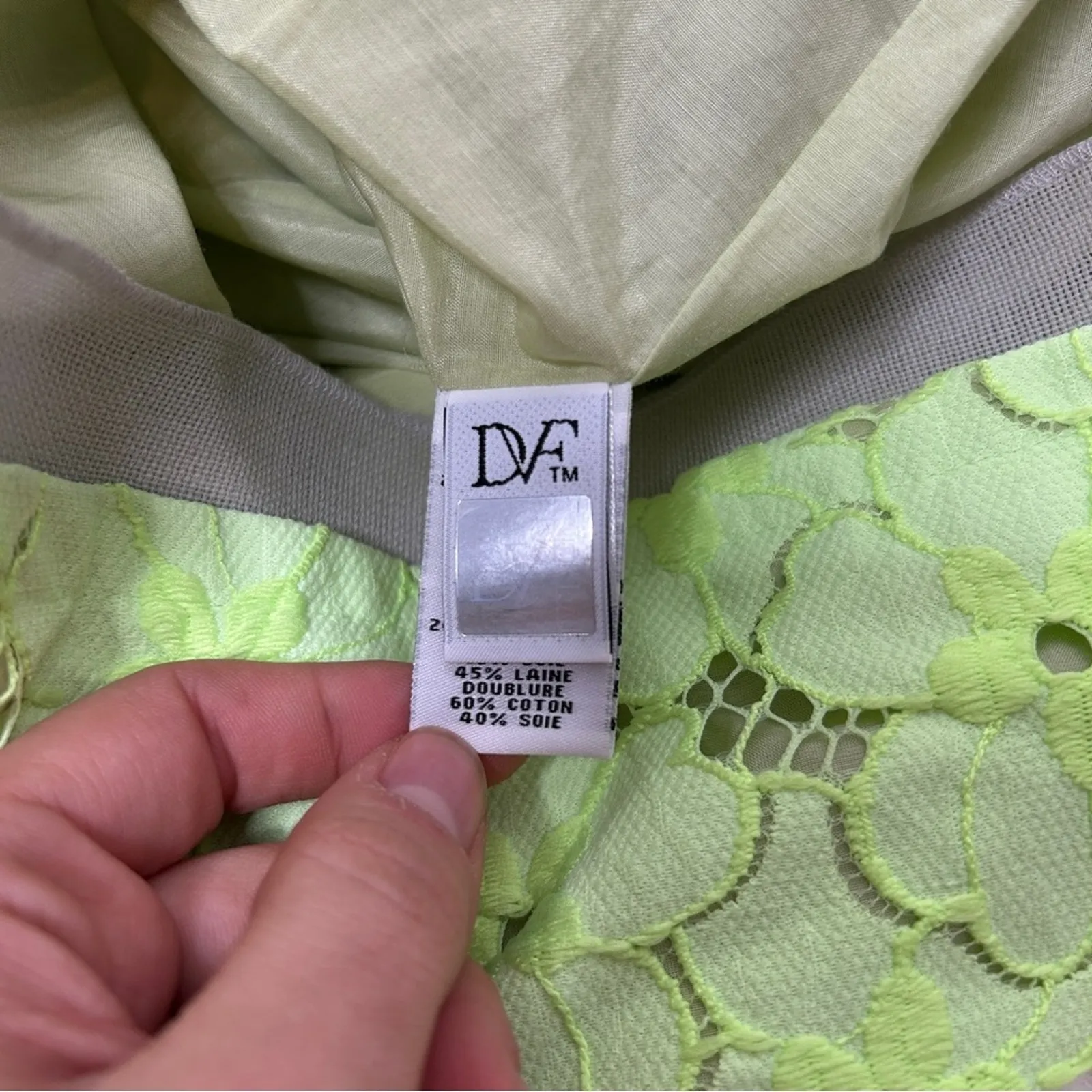 DIANE VON FURSTENBERG Lace Dress Womens Size 8 Feminine Spring Summer Floral - Image 11