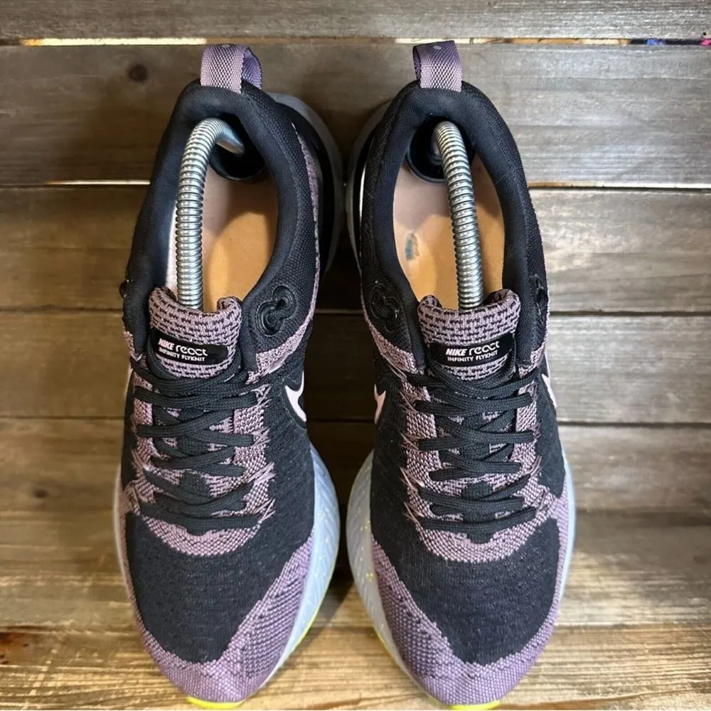 Womens Nike React Infinity Flyknit 2 Black Athletic Shoes Sneakers Size 10 M GUC - Image 2